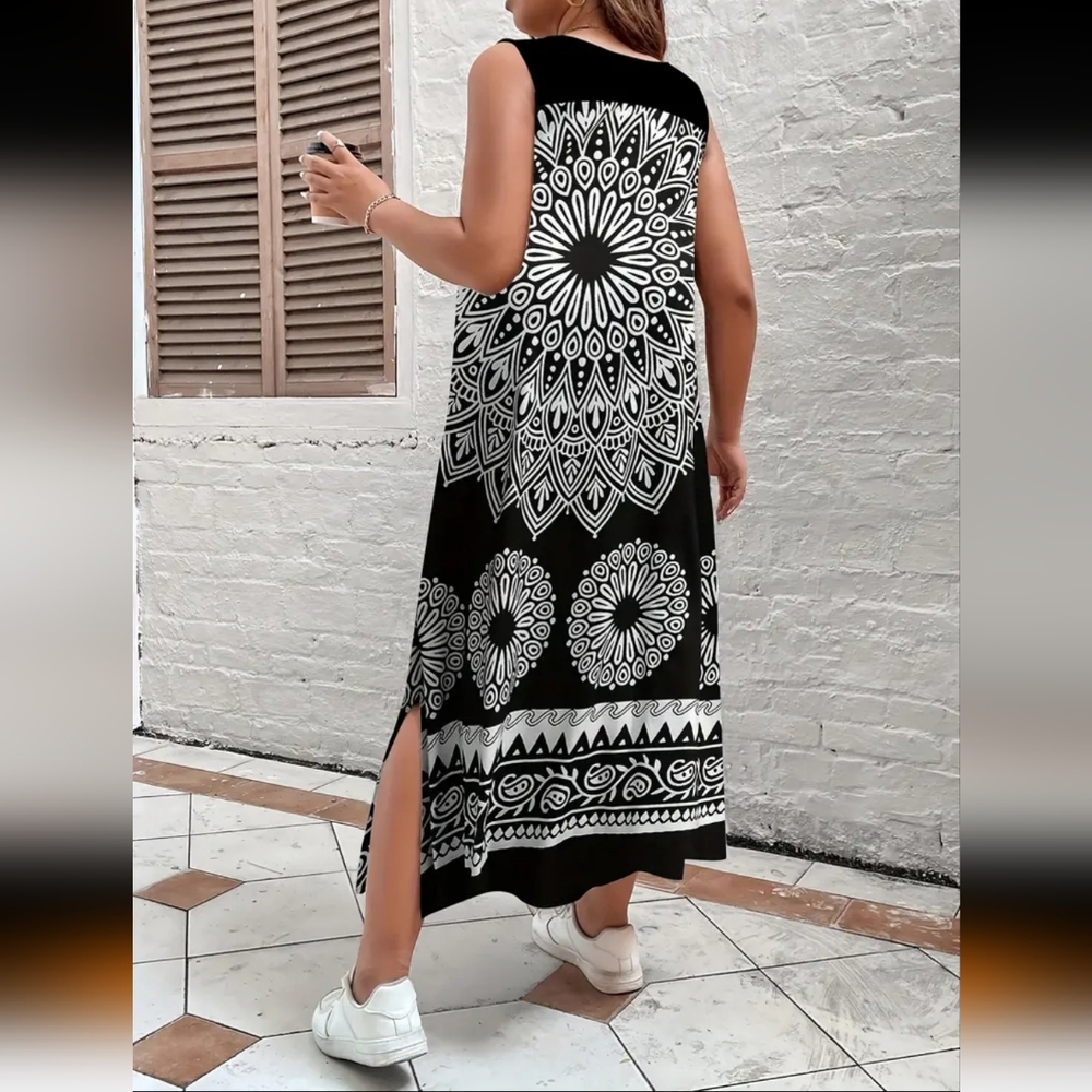 Chic Geometric Print Tank Dress - Picture 4 of 4